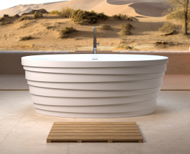 Aquatica Dune White Freestanding Solid Surface Bathtub