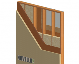 Download Bim Model Novello Lolla di riso parete esterna a telaio, con vano tecnico e cappotto in fibra di legno