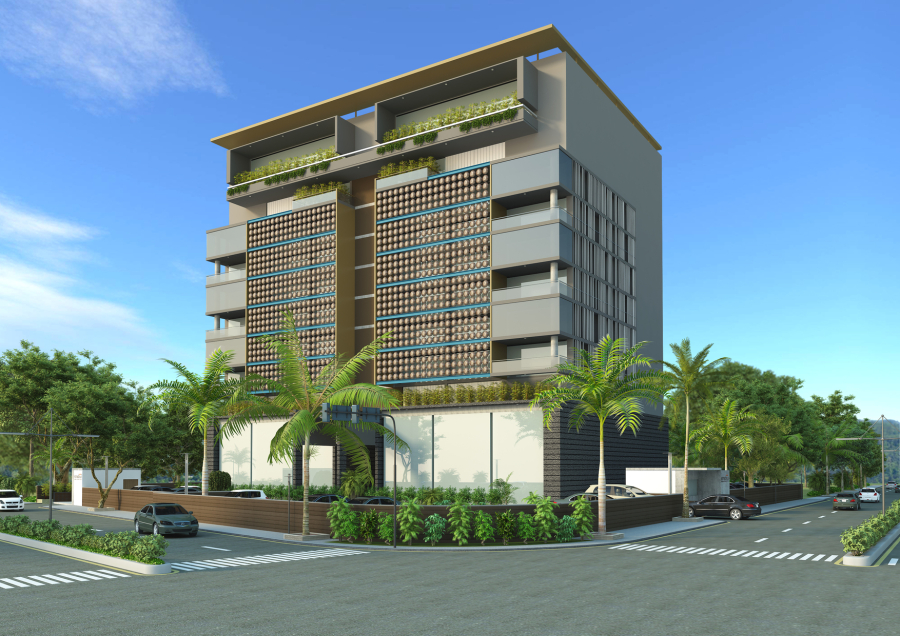 Architectural 3D Exterior Rendering Services for Residential Building Design Project