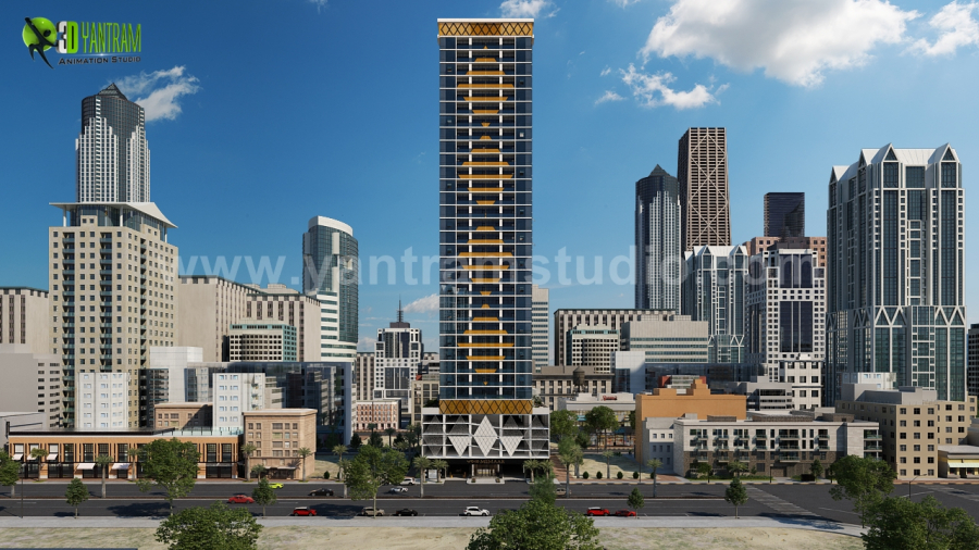 Residential & Community High-rise apartment Design by 3d walkthrough services, Detroit, Michigan