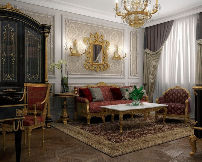 Interior design of Lux apartments of the Bariatinsky Palace (reconstruction of historical interiors adapted for the current use)