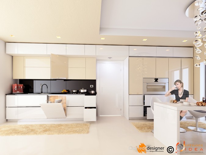 Les architectes, modèles d'architecture projet rendu 3D textures sur Syncronia  cucina interiors idea, réalisé parMichele Ciuffreda