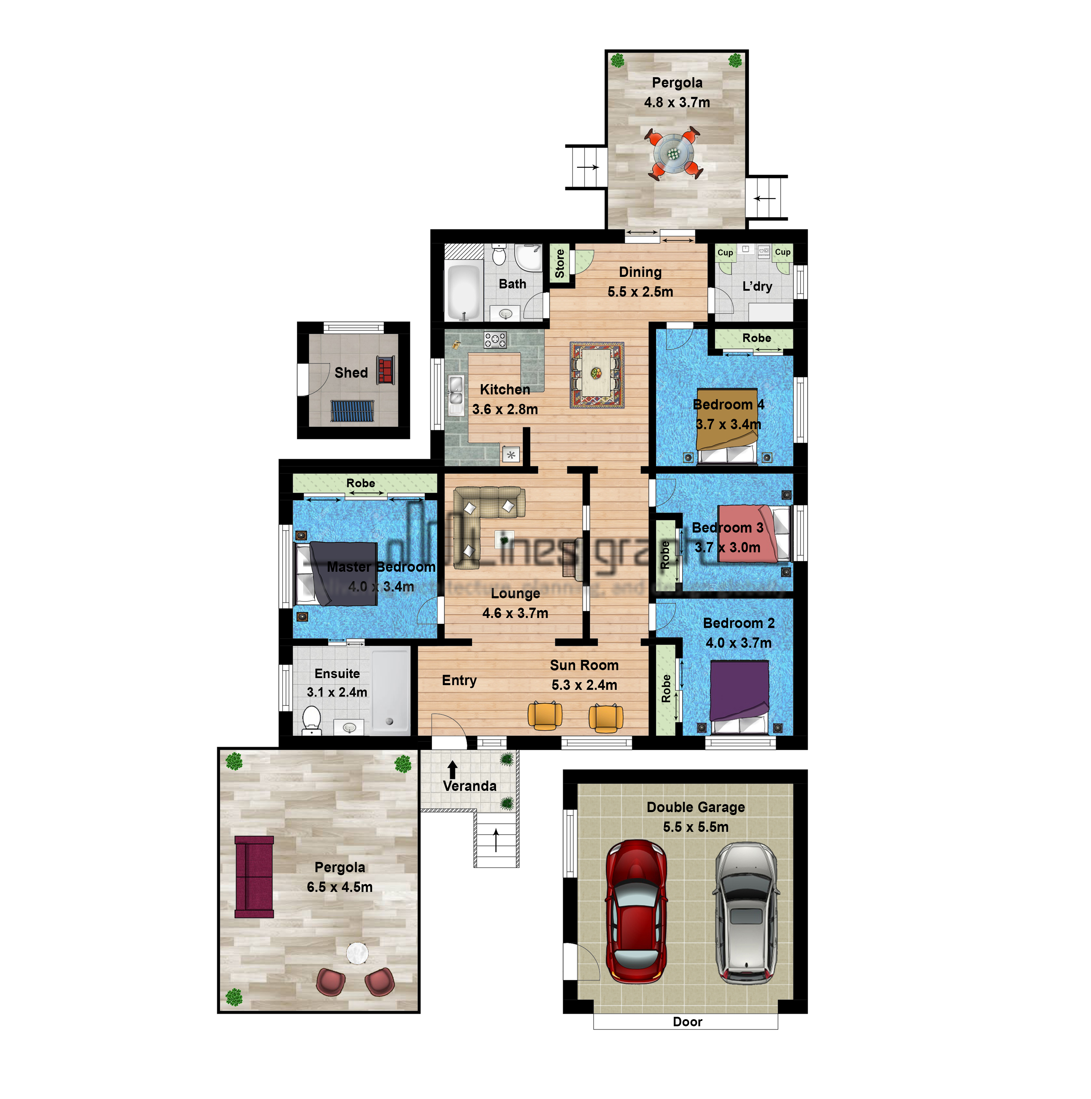 2D Textured Floor Plan by Linesgraph (1) Syncronia