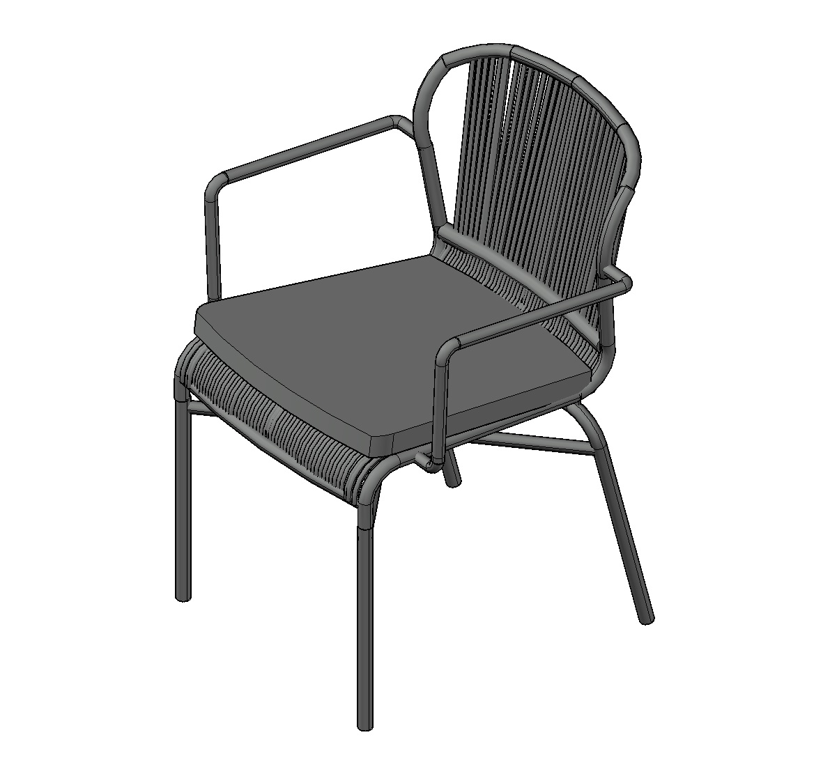 Varaschin Cricket Sedia con cuscino e braccioli fbx model 3d