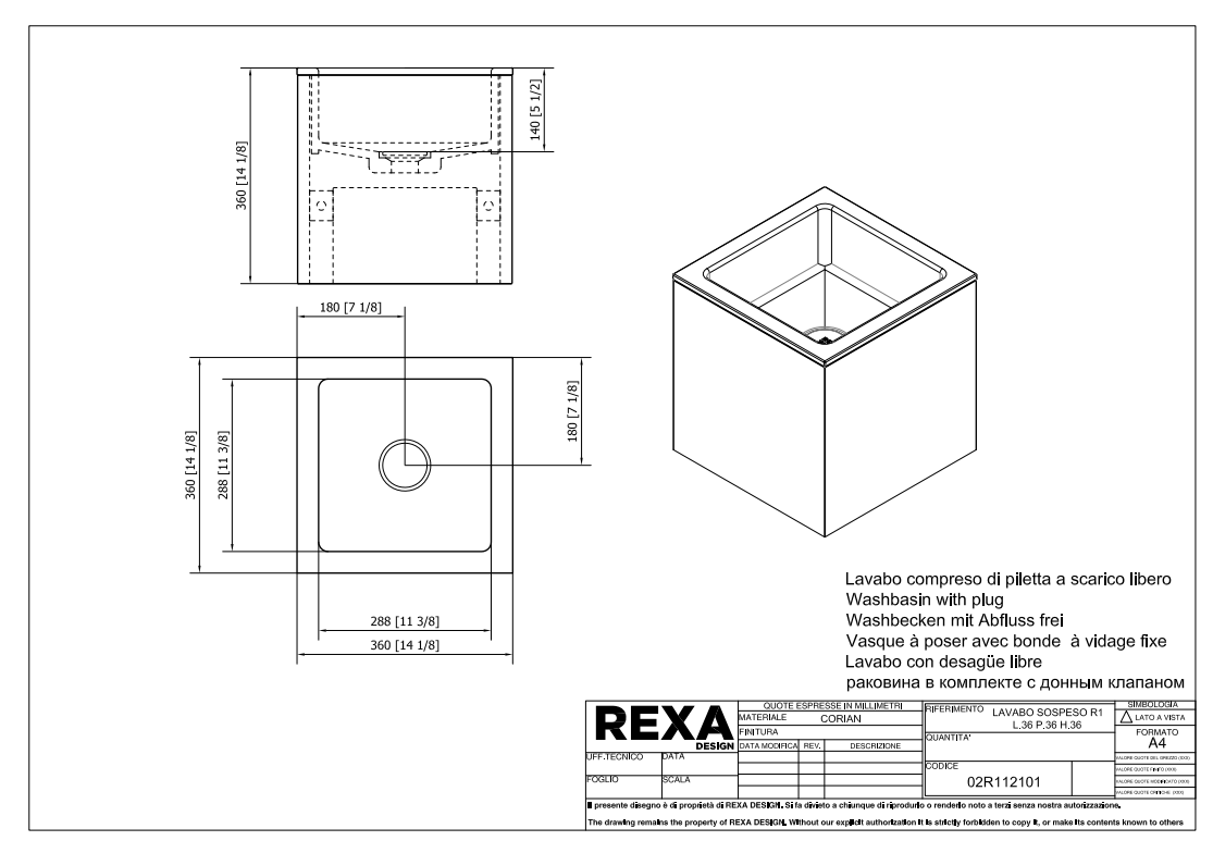 Rexa Lavabo R1 Sospeso L36 P36 H36 02R112101 pdf 