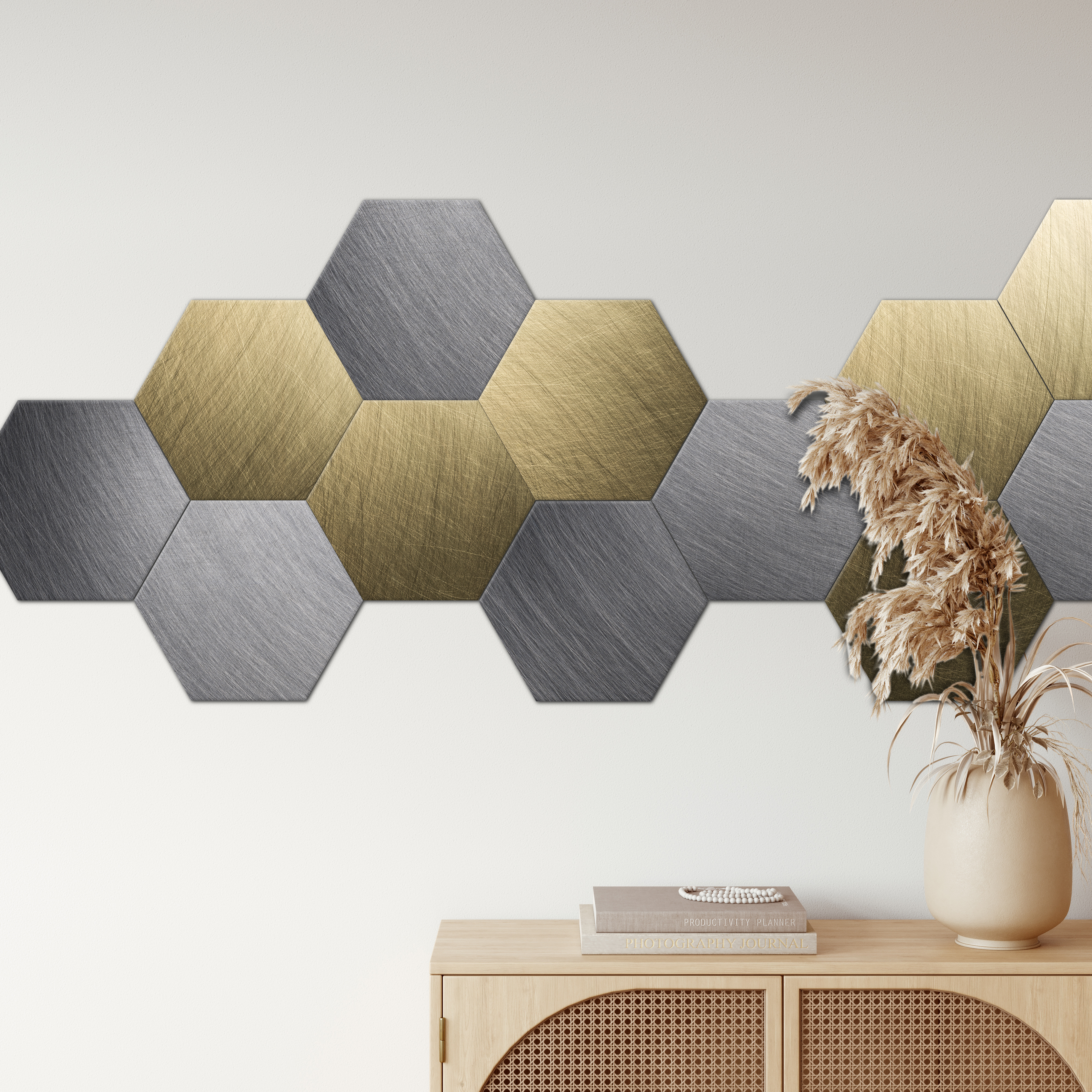 Hexagons with Steel and Brass