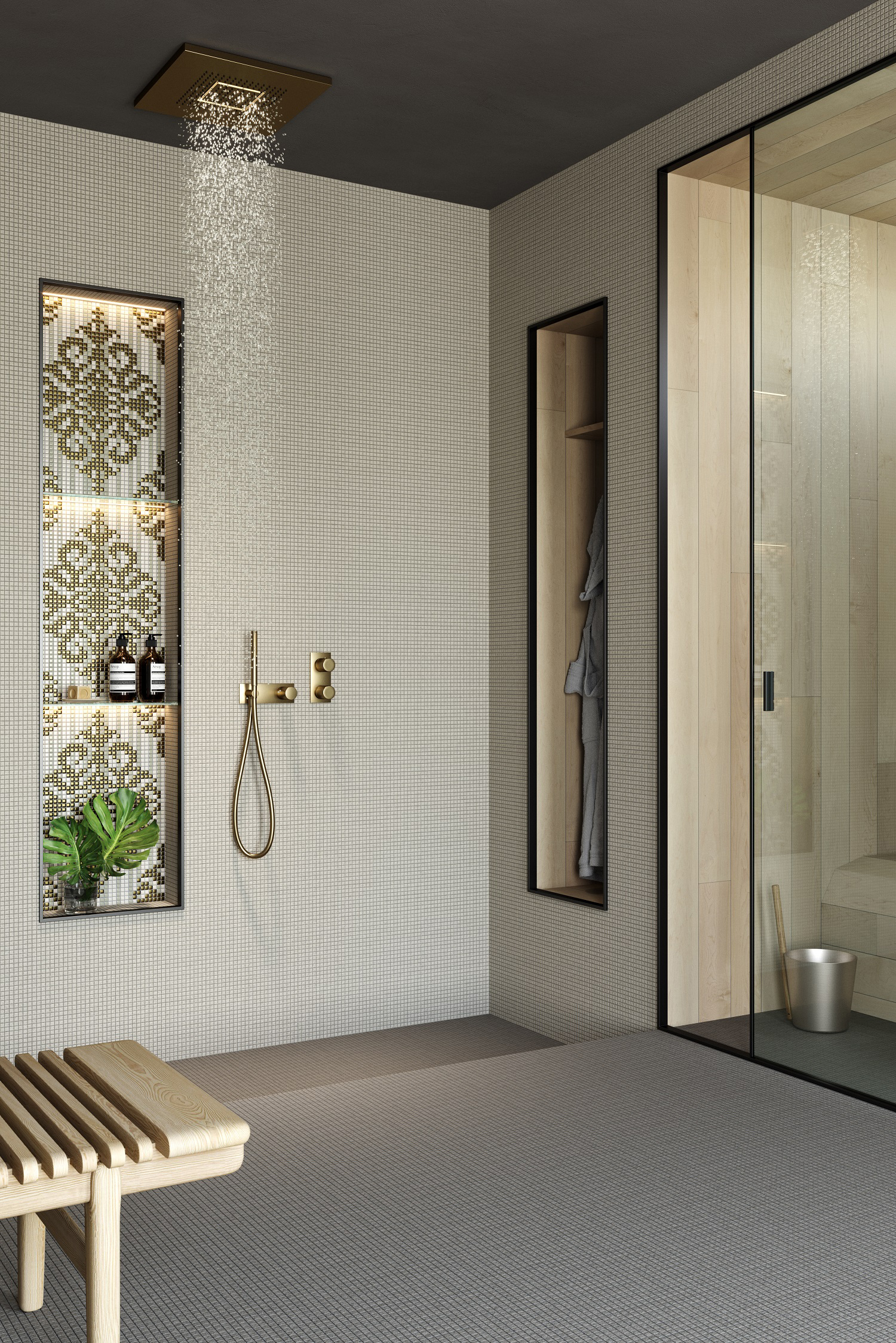 Ceramic mosaic with antibacterial finish
