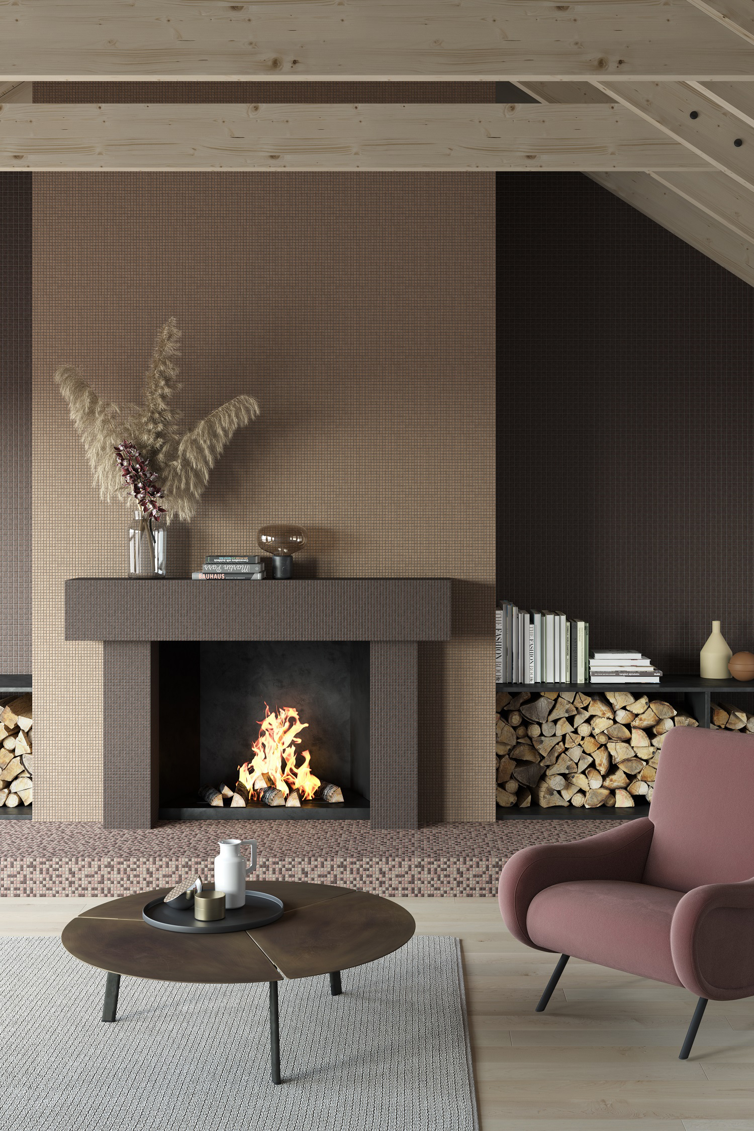 Ceramic mosaic with antibacterial finish