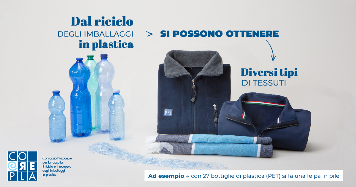 Plastica riciclata - Tessuto blu