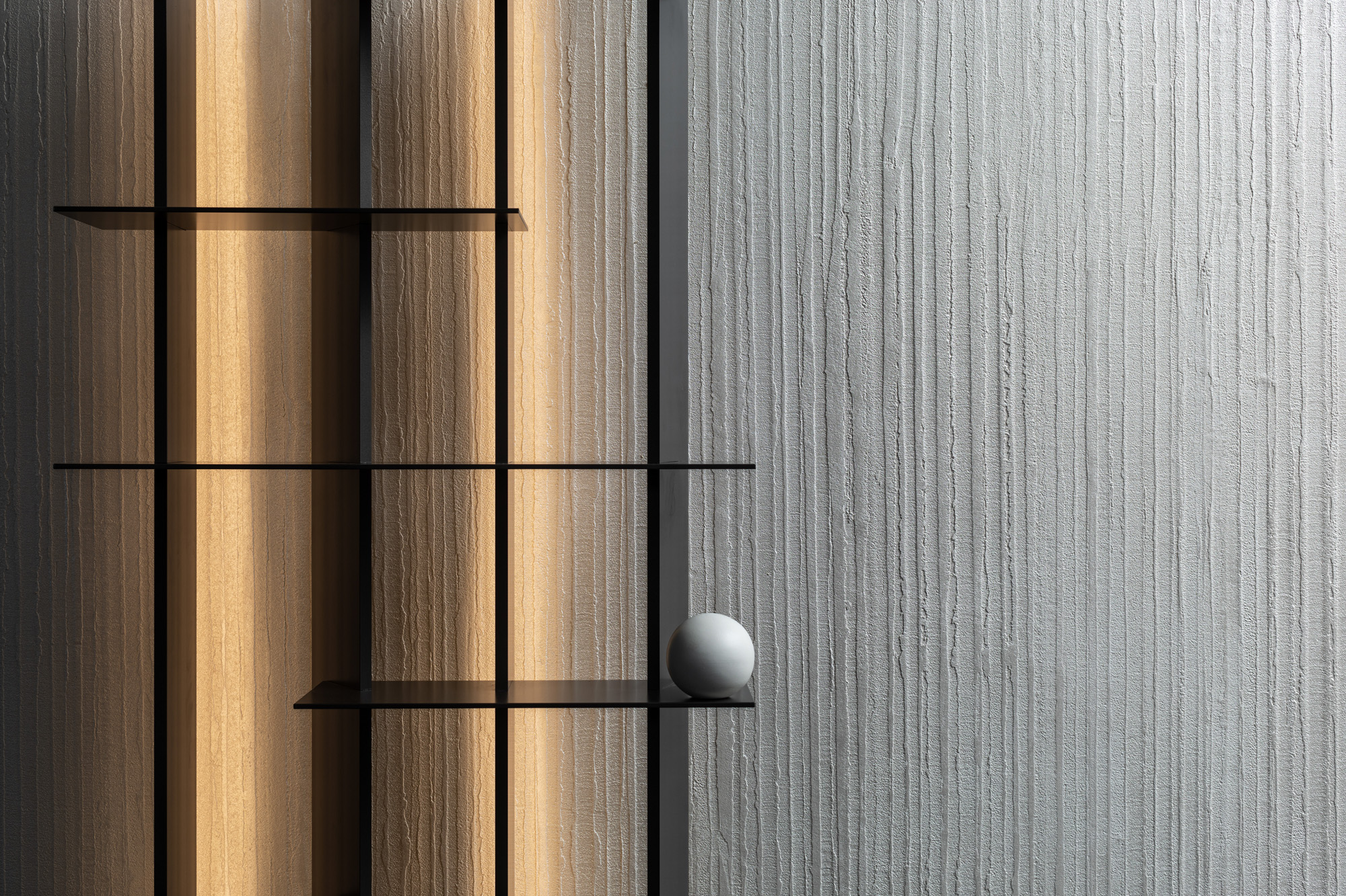 Bamboo, Marmorino and Pearl Silver 