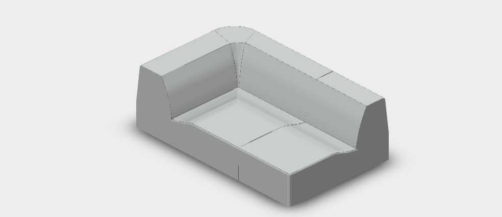 Download DWG CAD model Bend Sofa B111A 