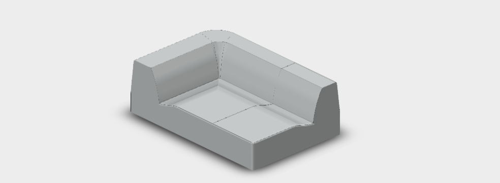 Download DWG CAD Bend sofa B116A 