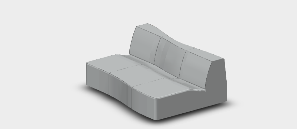 Download DWG CAD model Bend Sofa B164c 