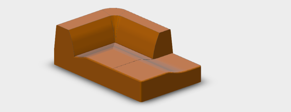 Download dwg CAD model Bend Sofa B177LD 