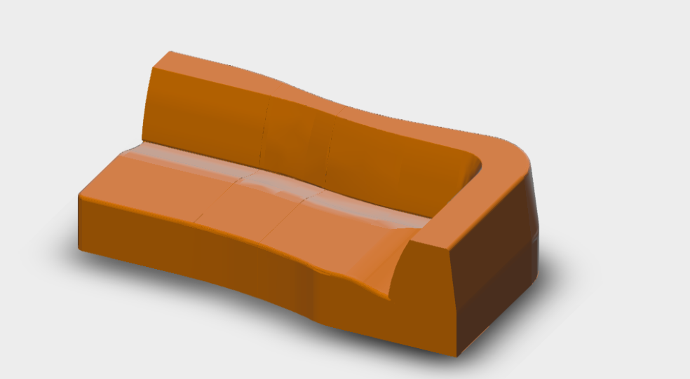 Download dwg CAD model Bend Sofa B214td