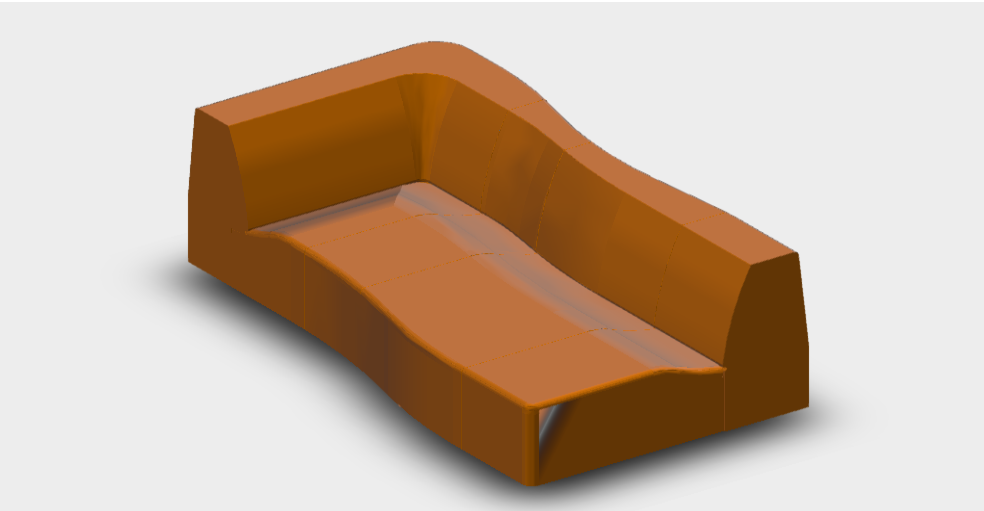 Download dwg CAD model Bend Sofa B214ts 