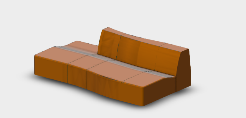 Download DWG CAD model Bend Sofa B214CD 