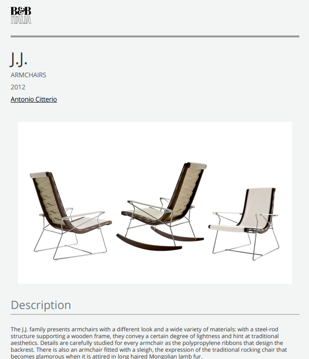 Download data sheet JJ Armchairs EN pdf 