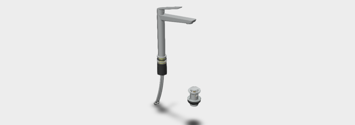 Download 3D model stp ART9914 Sleek mixer alto lavabo