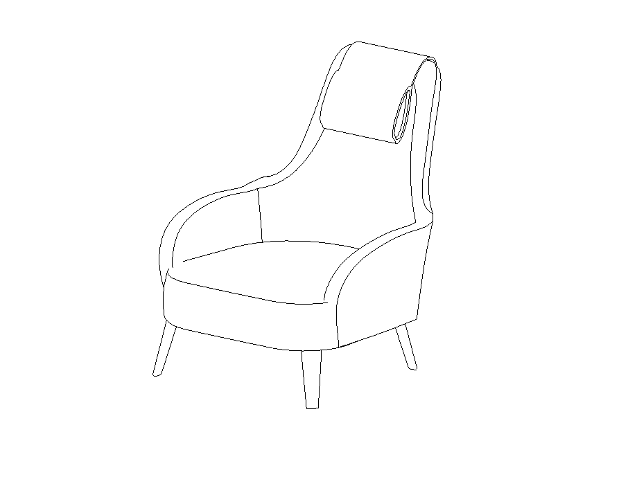 Download dwg CAD model Febo Armchair 2850T 