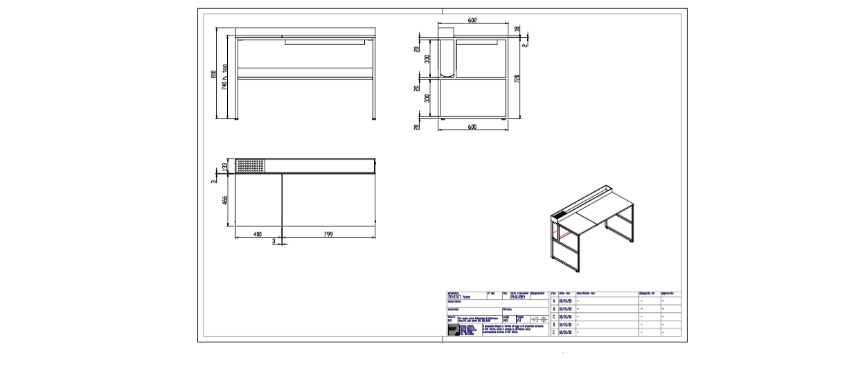 Download dwg CAD model Desk 20Venti Home 