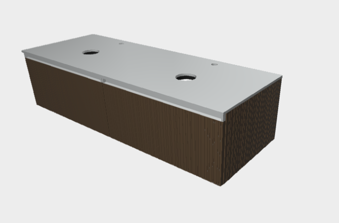 Download 3ds model StiloH Countertop Washbasin Base Units PBH5370CA+PBH5370CA