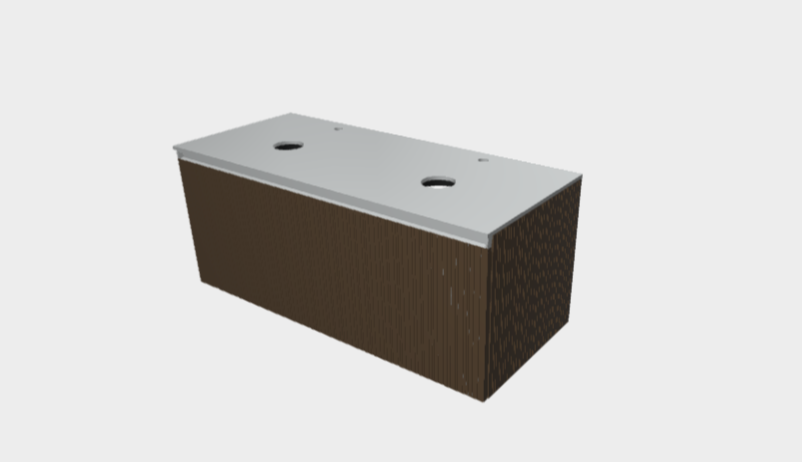 Download 3ds model StiloH Countertop Washbasin Base Units PBH55120DA Double 