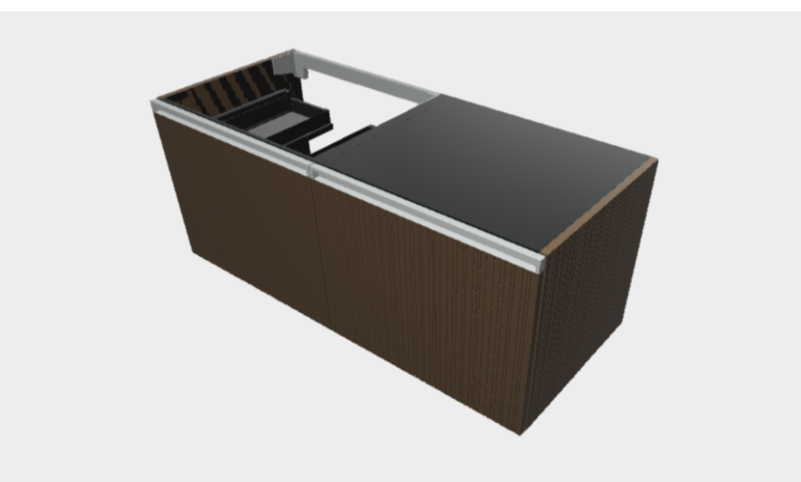 Download dwg CAD model StiloH Washbasin Base PBH5560D+MBH5560D