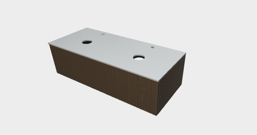 Download 3ds model StiloP Countertop Basin Base PB53120CA Double