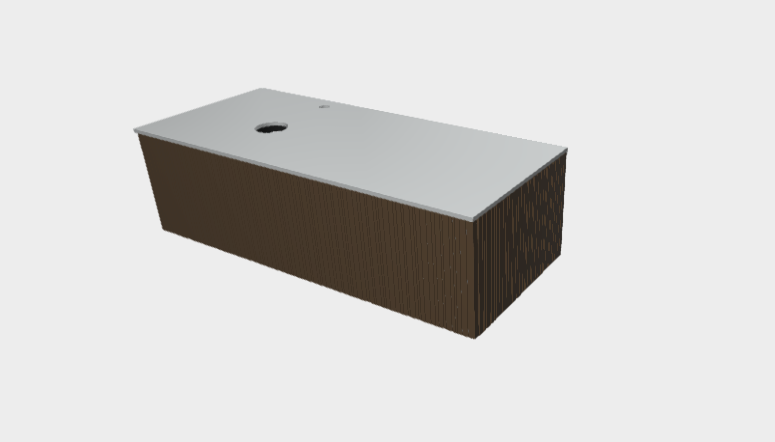 Download dwg CAD model StiloP Countertop Basin base PB53120CA SX