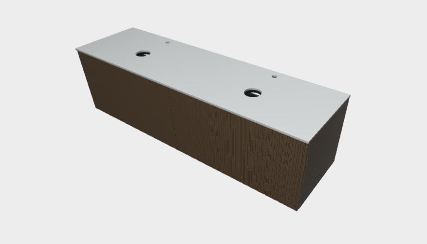 Download dwg CAD model StiloP Countertop Basin Base PB5590DA+PB5590DA