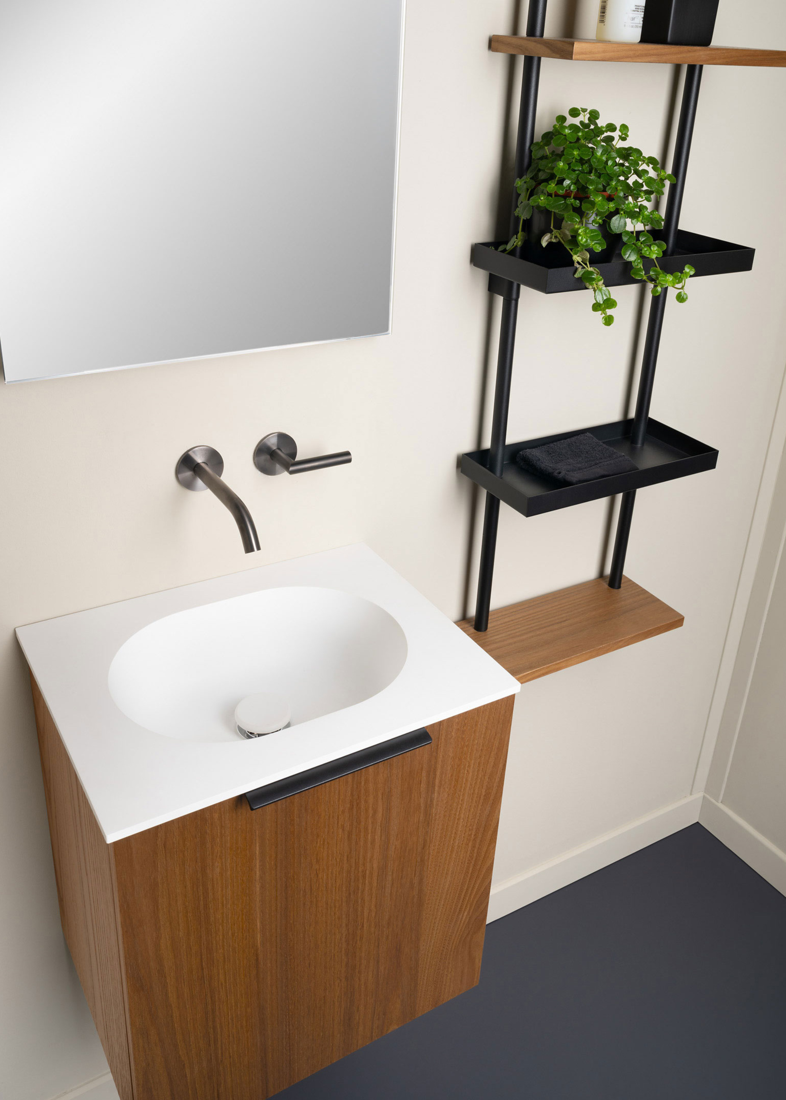 Mobile Over Fit P/Twig 40 con lavabo integrato Pod in Ocritech