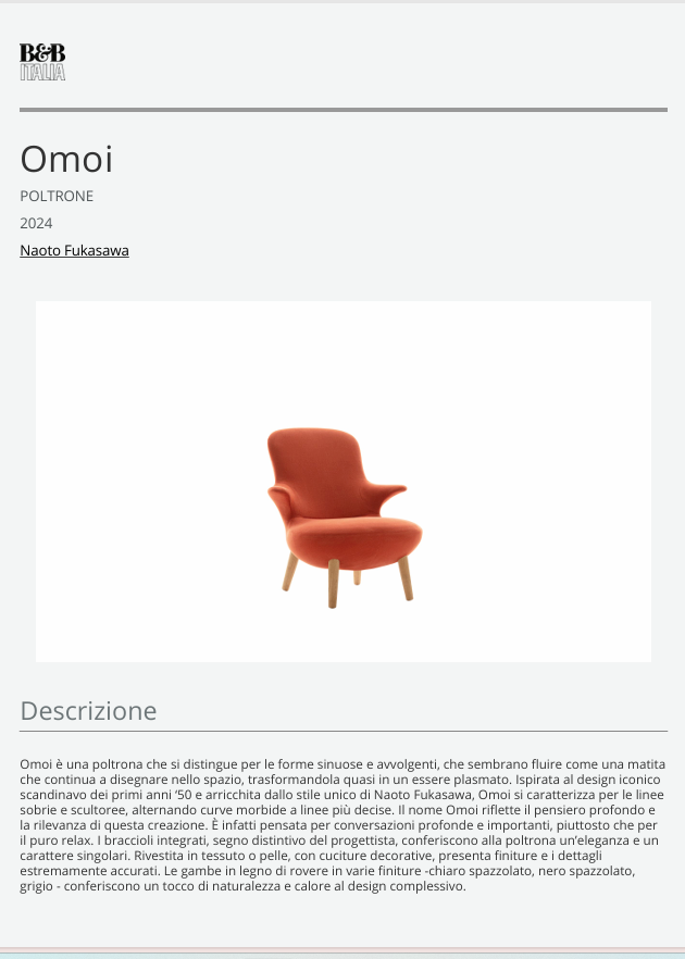 Download technical Information Armchair Omoi IT 