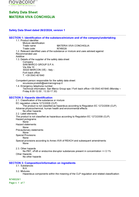 Download Technical Information Materia viva conchiglia EN N746028