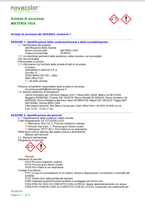 Download Technical Novacolor Materia Viva IT N745019
