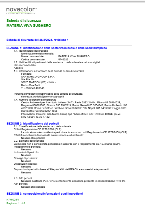 Download Technical information Materia viva Sughero N746025 1