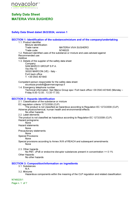 Download Technical information Sughero Materia Viva 