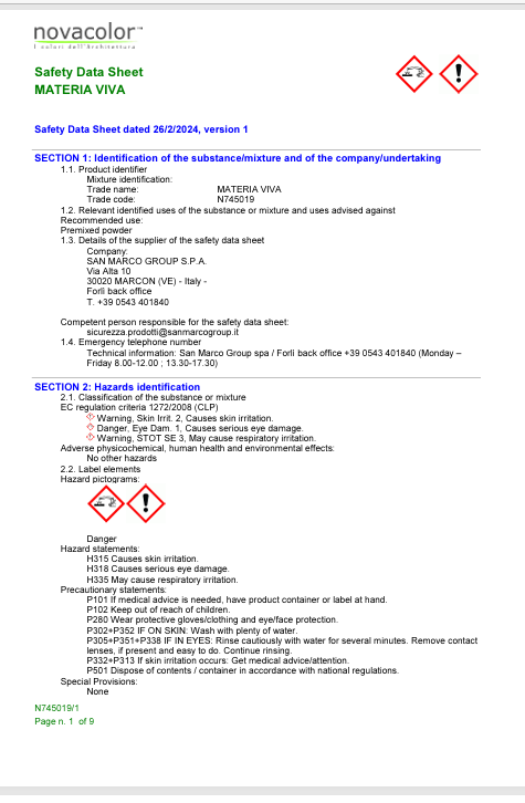 Download technical Information Materia Viva EN N745019