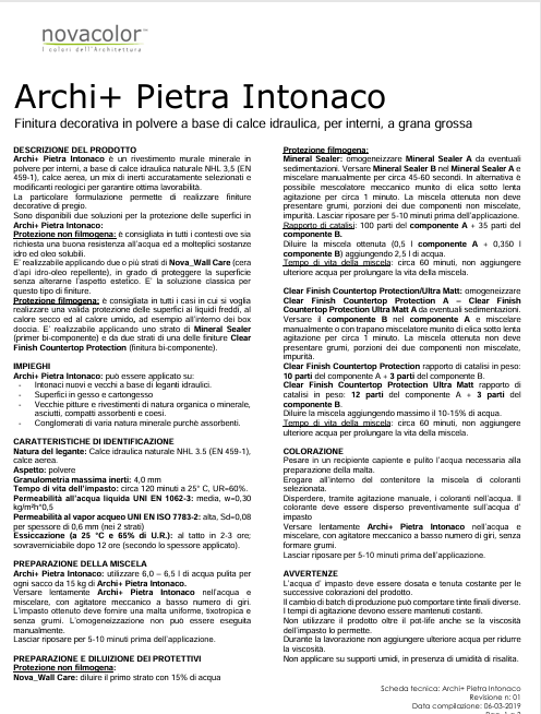Download Technical Information Archi+Pietra Intonaco 2 