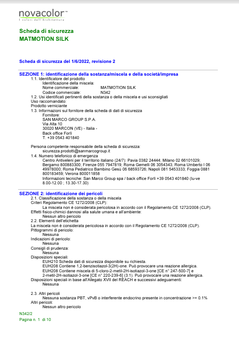 Download Technical Safety Data Sheet IT 