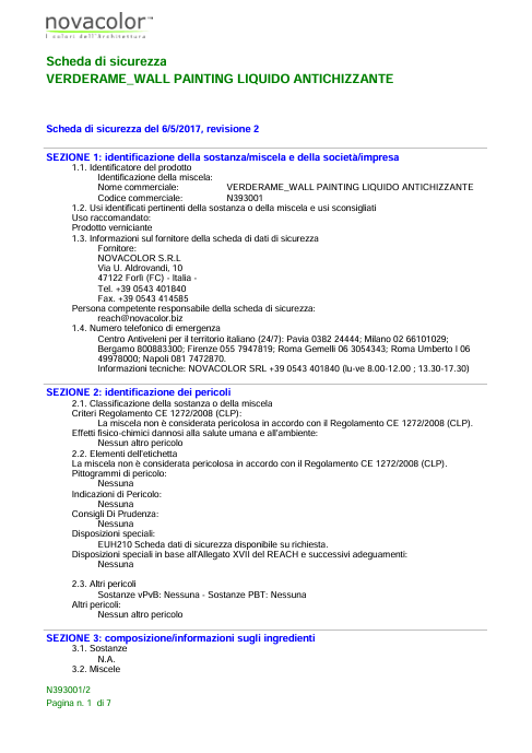 Download technical Information Safety Data Sheet IT 1