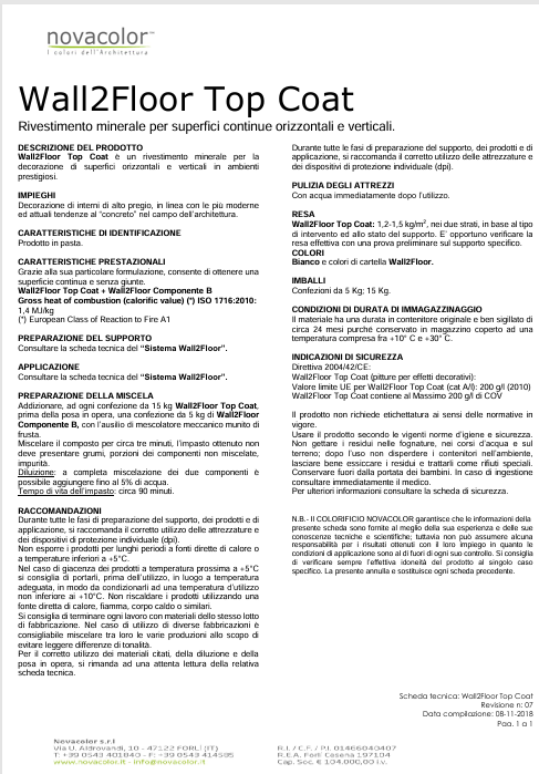 Download Technical Information Wall2Floor Top Coat IT