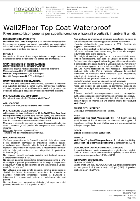 Download Technical information Wall2floor Top Coat Waterproof 