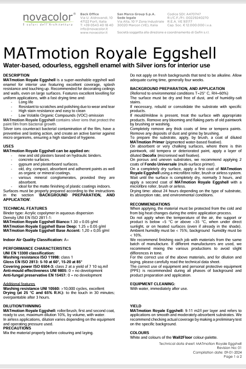 Download Technical Information Matmotion Royale Eggshell EN 