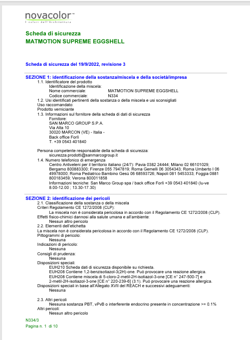 Download Safety Data Sheet Matmotion Supreme Eggshell IT 