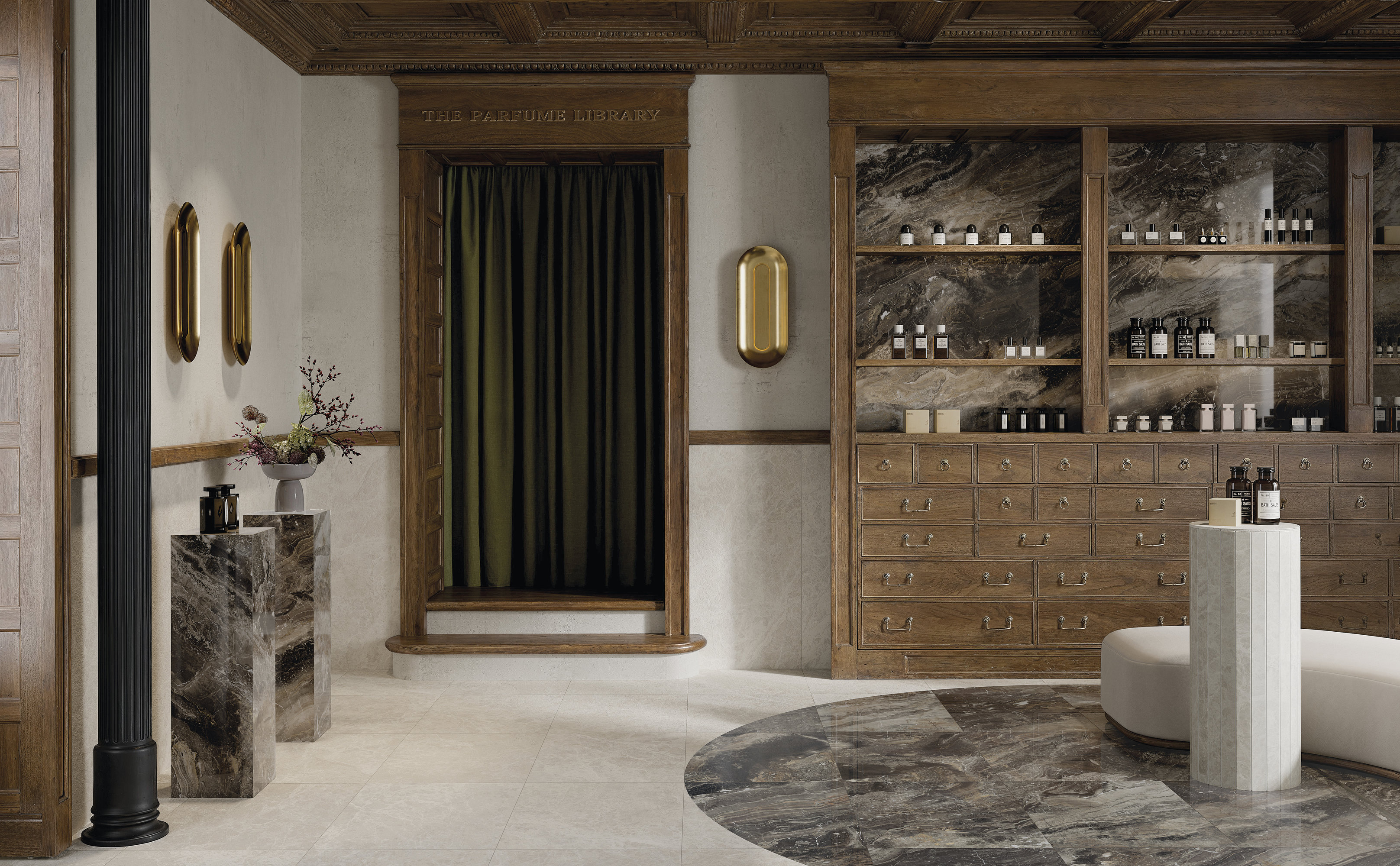 Download jpg img Marble Lab Fiandre dama bianca arabescato orobico nat plus perfumery