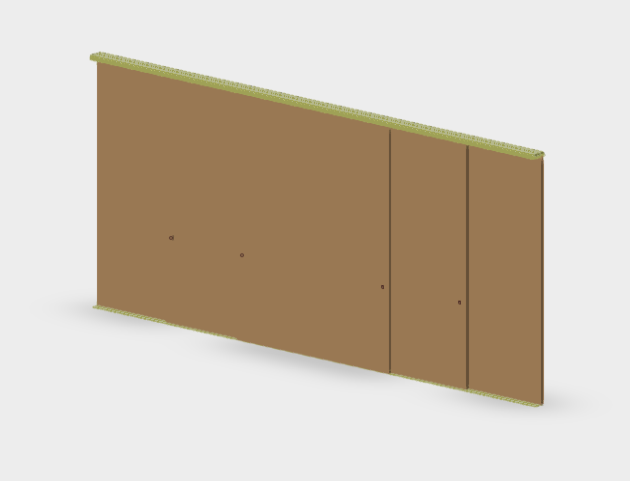 Download dwg CAD model Adela externalli sliding wall ceiling symmetrical horizontal 3-track