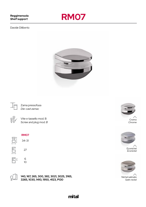 Download Technical Information RM07 Mital Shelf Brackets