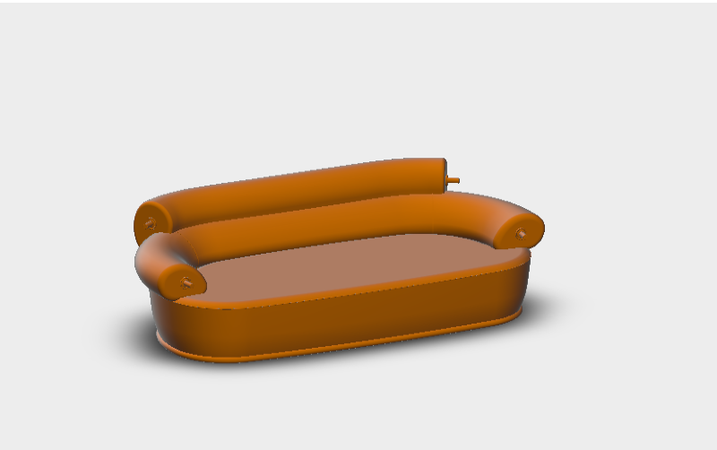 Download BIM revit rfa Sofa D TO2 2D-3D Azucena Toro