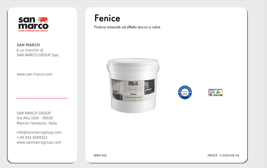Download technical information Fenice Colorificio San Marco 